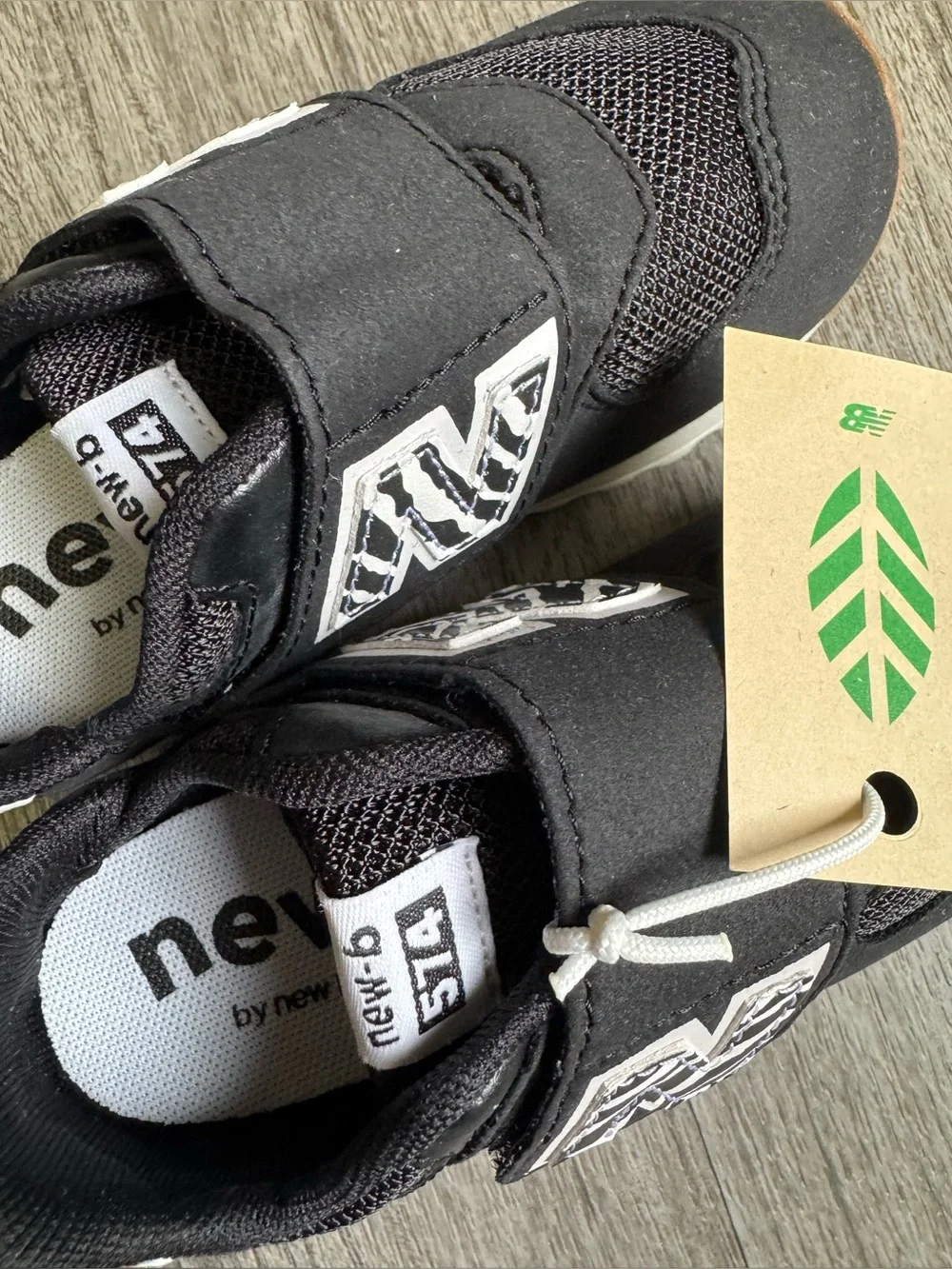 NWT ✨ New Balance 574 New-b V1 toddler sneakers in a black zebra print